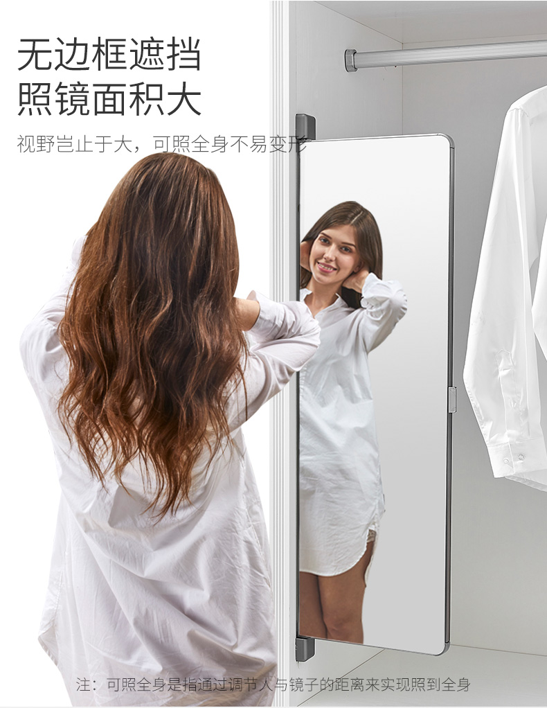 Tủ quần áo chính hãng bên trong gương toàn thân gương ẩn phù hợp gương gấp tủ quần áo gương gương tủ quần áo gương gương - Gương gương cổ điển