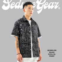 Food fishing and burning joint name West Coast flower shirt gangster gang local ruffian handsome casual trend short sleeve shirt mens American style