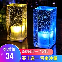  LED rechargeable bar table lamp Creative ktv restaurant cafe clear bar decorative dimming personality night light table lamp