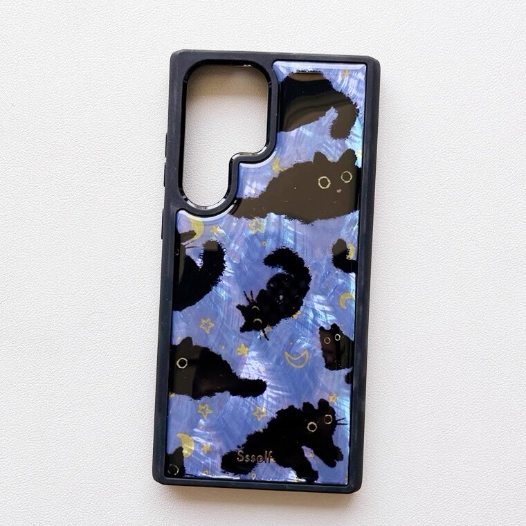 Cherub Black Cat Lemon Art Illustration Samsung Phone Case