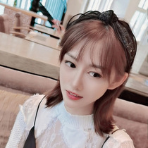 Small fragrant wind wide-edge knotted hair hoop Korean Net red hair band female high skull hair card face small wild go out head hoop