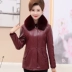 Áo khoác mùa đông cho phụ nữ trung niên và cao tuổi 60-70 tuổi 80 bà già quần áo pu ngắn cộng với áo khoác da nhung áo phao trung niên Phụ nữ cao cấp