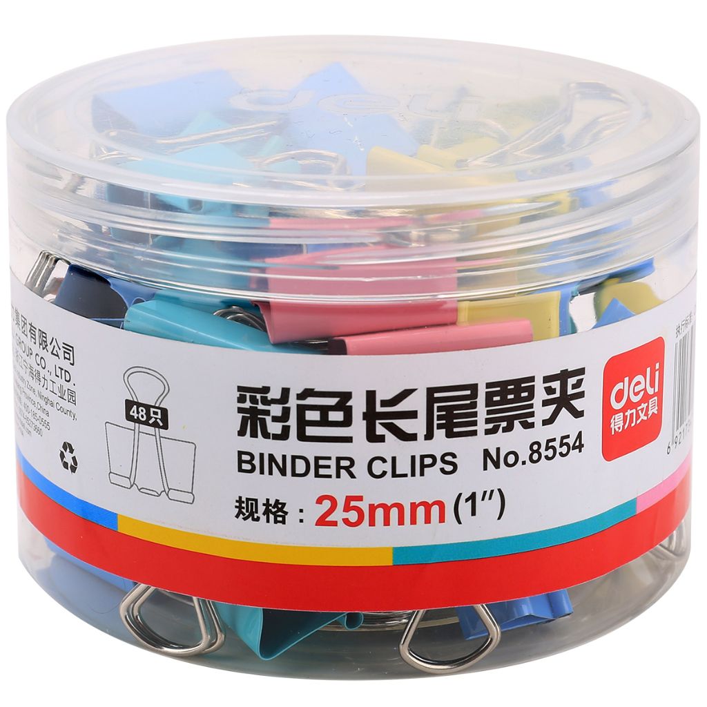 48 Powerful 8554 25mm Color long tail clamp Tucker Clip Metal Clip Cartridge 0 26