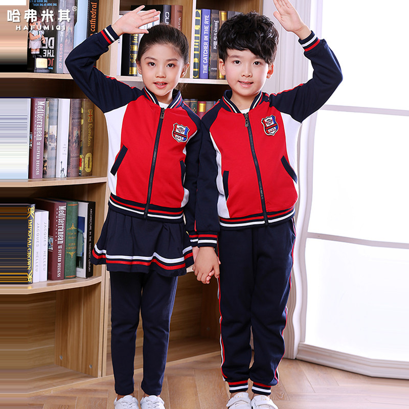 Kindergarten clothing spring and autumn clothing sportswear primary school uniforms class clothing group purchase custom three-piece set of academic style cotton