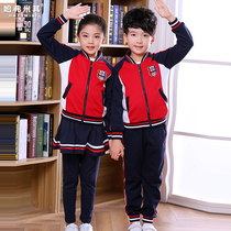 Kindergarten garden clothes Spring and autumn transport sports clothes Primary school school uniforms Class clothes Group purchase custom three-piece set College style pure cotton