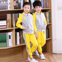 Class uniforms group purchase of elementary school students to wear custom pure cotton Korean version kindergarten garden clothes Spring and autumn suit children teacher sports