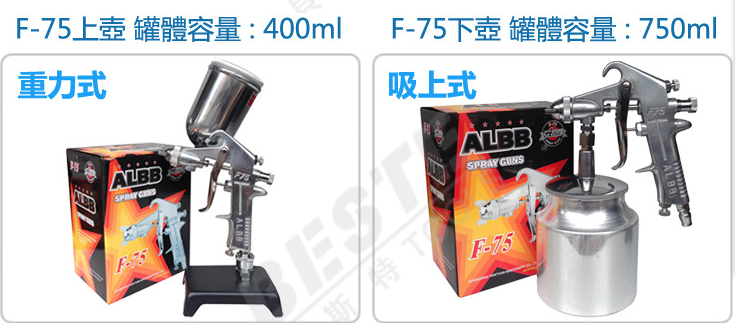 ALBB Pneumatically Spray Gun lower pot F-75S paint spray gun F-75G