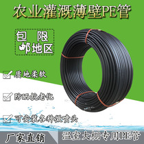 Thin-walled PE pipe agricultural watering irrigation pipe vegetable greenhouse watering pipe micro-nozzle connecting main water pipe non-standard PE pipe