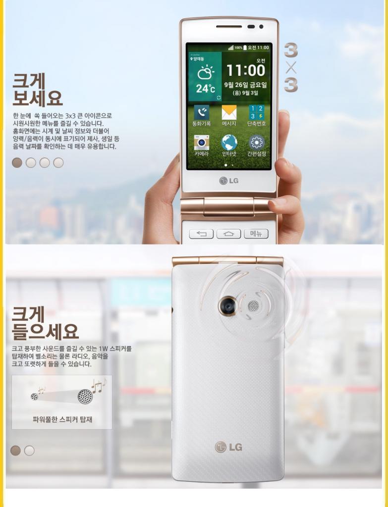  LG F480 Android clamshell digital button Smartphone Business backup big button machine