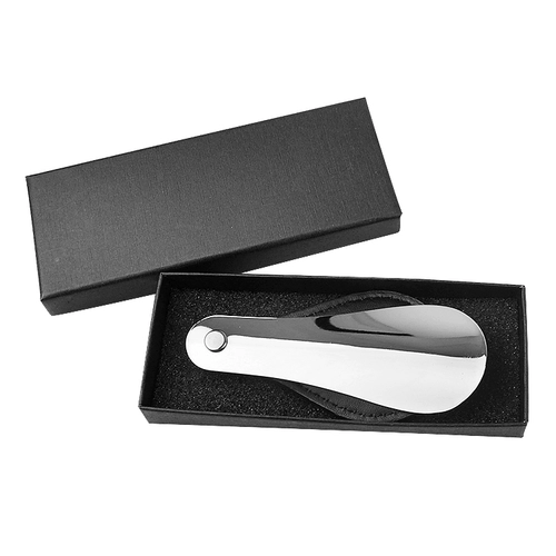 Выйдите из оригинальной одиночной обуви. Подключите небольшую складную туфли из нержавеющей стали черная кожа