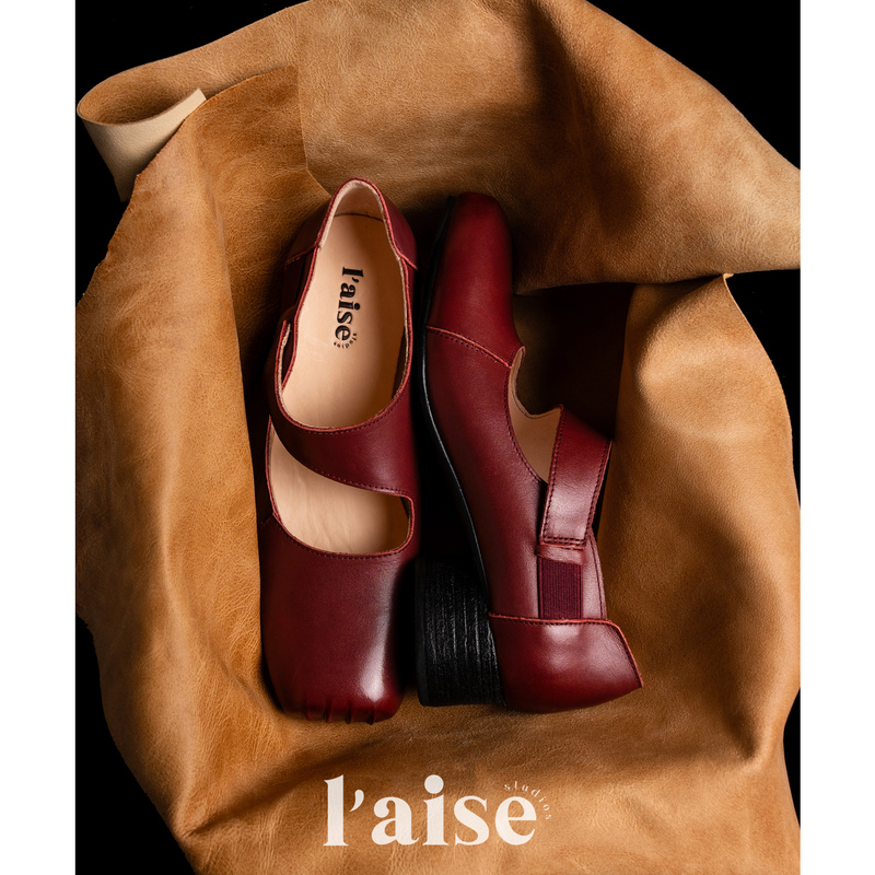 L'Aise丨Venus Plait Fearless Italian Imported Washed Leather Square-Toe Shallow Ballet Flats for Women