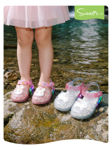 Flashing Light Shoes | Snuffy Girls' Sandals Summer Dopamine Little Girl Princess Cartoon Beach Baby Jelly Shoes