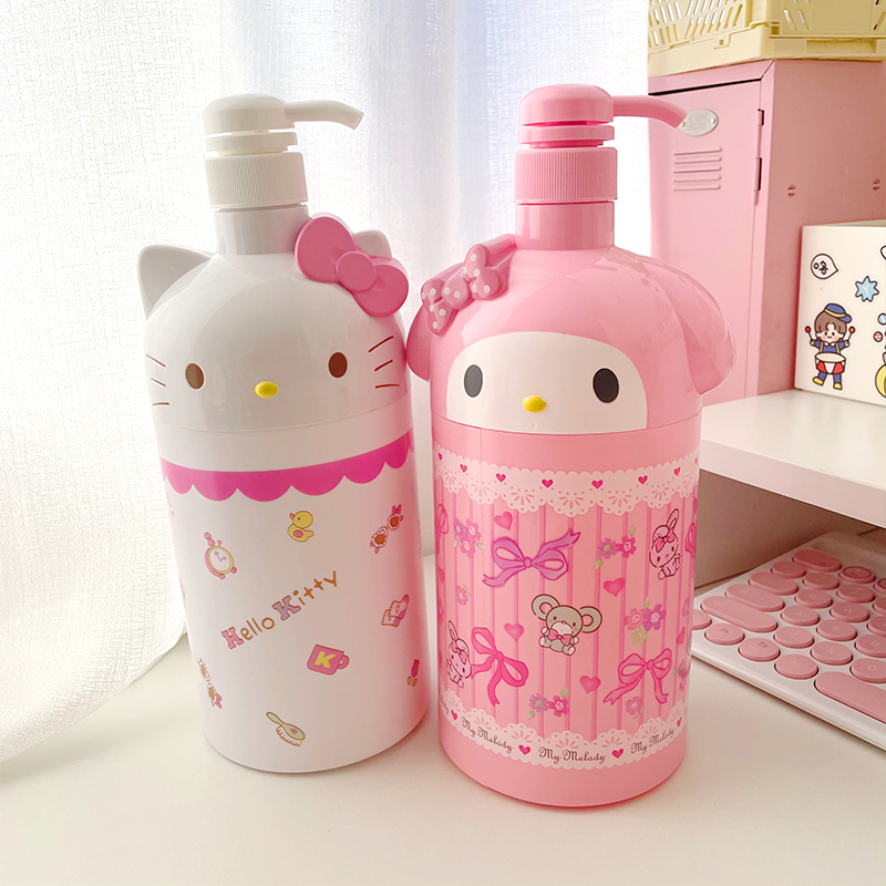 Hand Sanitizer Press Bottle Air Bottle Large Capacity 1000ml Body Bath Lotion Bottle Cute Cartoon Trio Lull Bathing Bottle