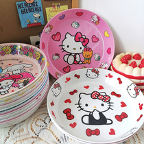 Plate dishes home large capacity creative personality good-looking 2021 new plastic melamine 8 inch fruit bowl dish Net Red