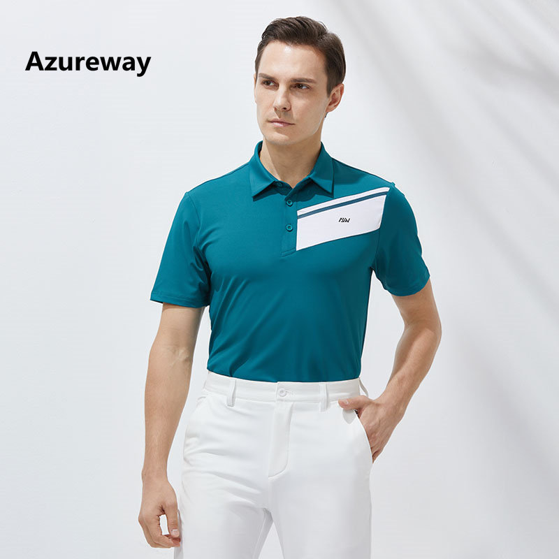 New golf men's short sleeve spring and summer POLO shirt speed dry air-breathable fashion colouring exercise with T-shirt