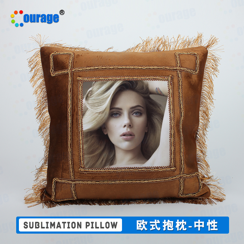 Thermal transfer European high-grade deervelvet pillow case Factory Direct sales blank printed character logo living room sofa cushion