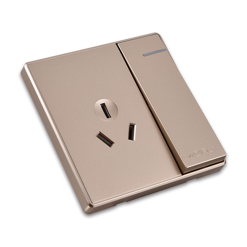 Beauty Champ Switch Socket Q5 Three-hole socket with switch Three-pole socket power socket 3 holes Single-control large board switch