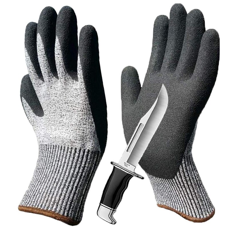 Grade 5 anti-cutting labor insurance wear-resistant work rubber latex protective construction site anti-stab cutting vegetables non-slip gloves