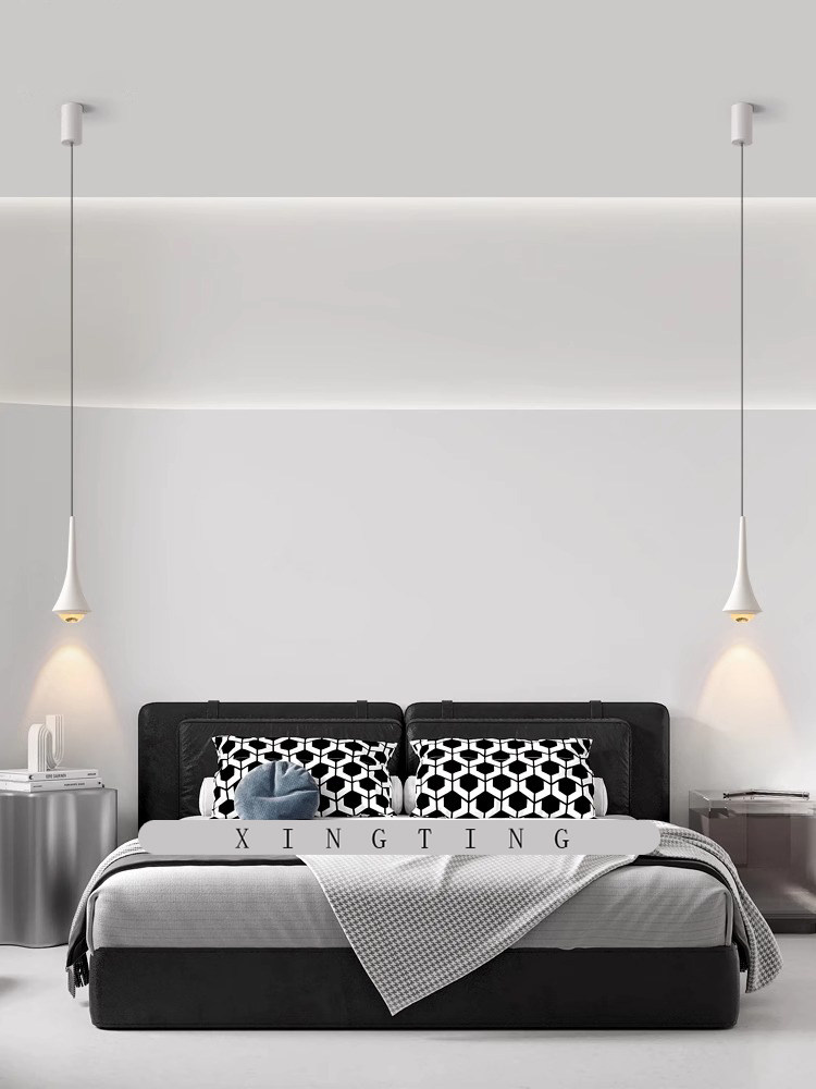 Bedroom Bedside Chandelier Minimalist Italian Creative Design Dining Room Bar Small Pendant Light Adjustable Water Drop Lamp