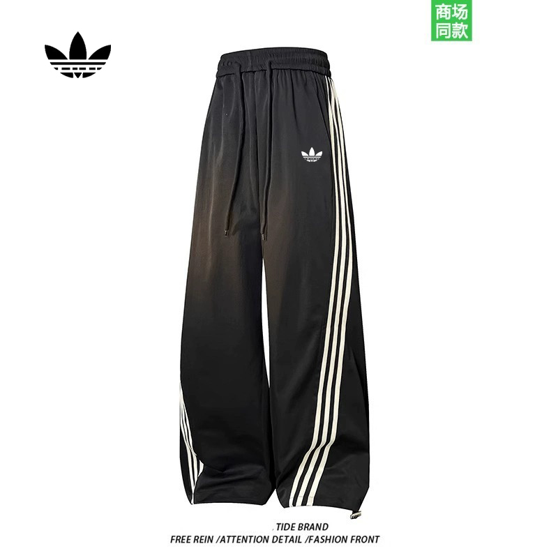 Three-Stripe Casual Sports Pants for Men and Women, 2026 Spring and Autumn New Style, Couple's Loose Straight-Leg Quick-Dry Wide-Leg Long Pants