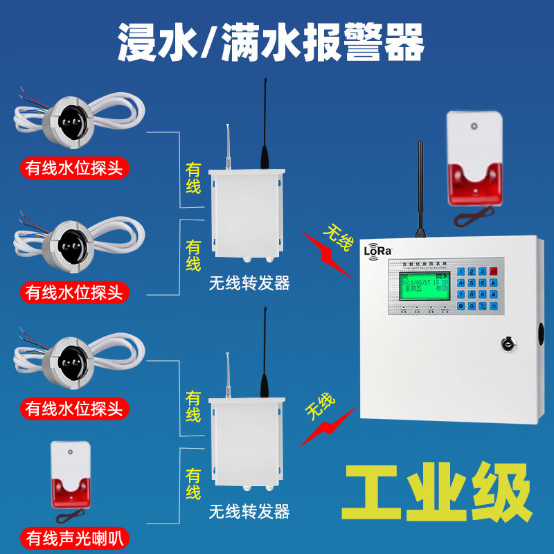 Water Leakage Siren Wireless Water Immersion Sensor Set Wells Overflow water Stagnant Water Detection System Water Level Sensors