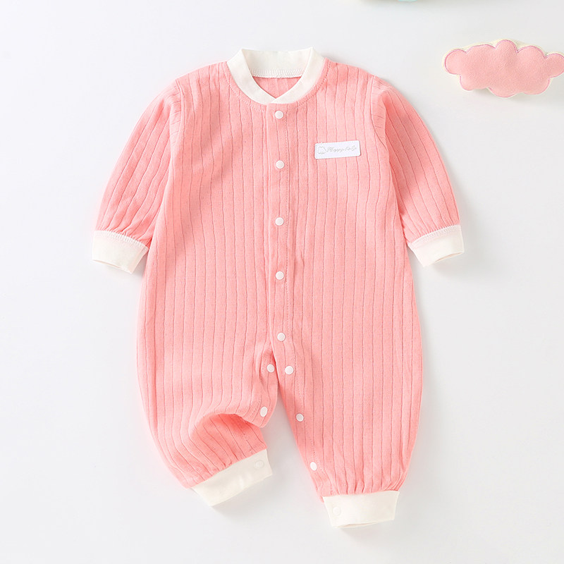 Baby jumpsuit pure cotton autumn and winter newborn Haiyi female climbing clothing Cotton male newborn baby pajamas autumn and winter