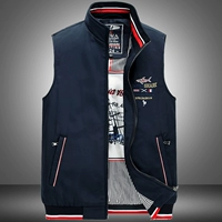 Mùa xuân và mùa thu vest cá mập cộng với cotton kinh doanh vest nam đứng cổ áo dày vest rộng tay áo rộng tay ao ba lo nam