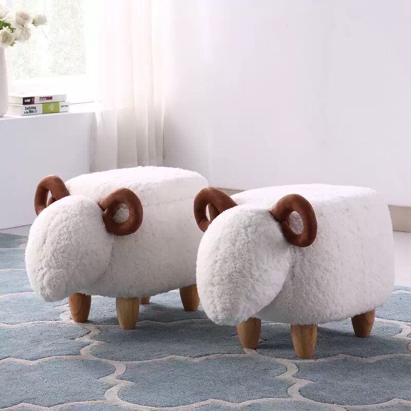 Small goat animal styling stools creative living room cute containing storage to sit on a sofa stool entry door big number