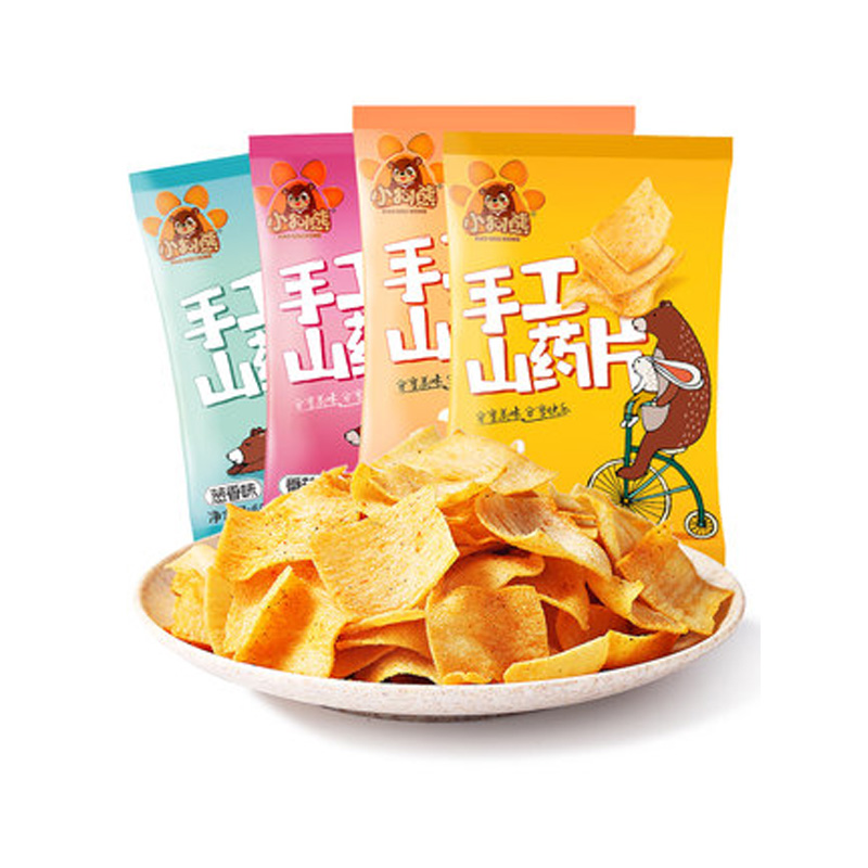 小狗熊山药脆片 手工山药片脆薄薯片膨化食品礼包儿童零食60g*9袋