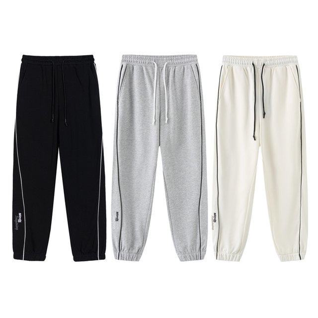 Semir Casual Pants ຂອງແມ່ຍິງຂ້າງ Striped Sweatpants ສີຂາວ 2024 ພາກຮຽນ spring ຮູບແບບໃຫມ່ປະຊາຊົນພຽງເລັກນ້ອຍຂາ knitted ເກົ້າຈຸດ Pants