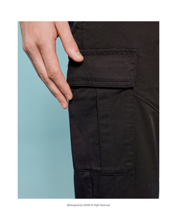 Senma quần âu nam mỏng phần mùa hè đen thẳng quần trẻ trung cotton dụng cụ quần thủy triều quần nam - Crop Jeans quần tây nam