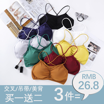 Beautiful back underwear women's cross belt gathered to wrap the chest type thin summer sexy no steel ring on the top to prevent light out of the chest
