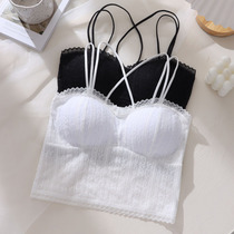 Beauty back lingerie female white lace small harness with chest padding with chest cushion back and light pure desire to wear out of summer
