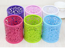 Creative stationery multifunctional office supplies storage pen holder fashion carved metal pen holder mesh Pen Holder