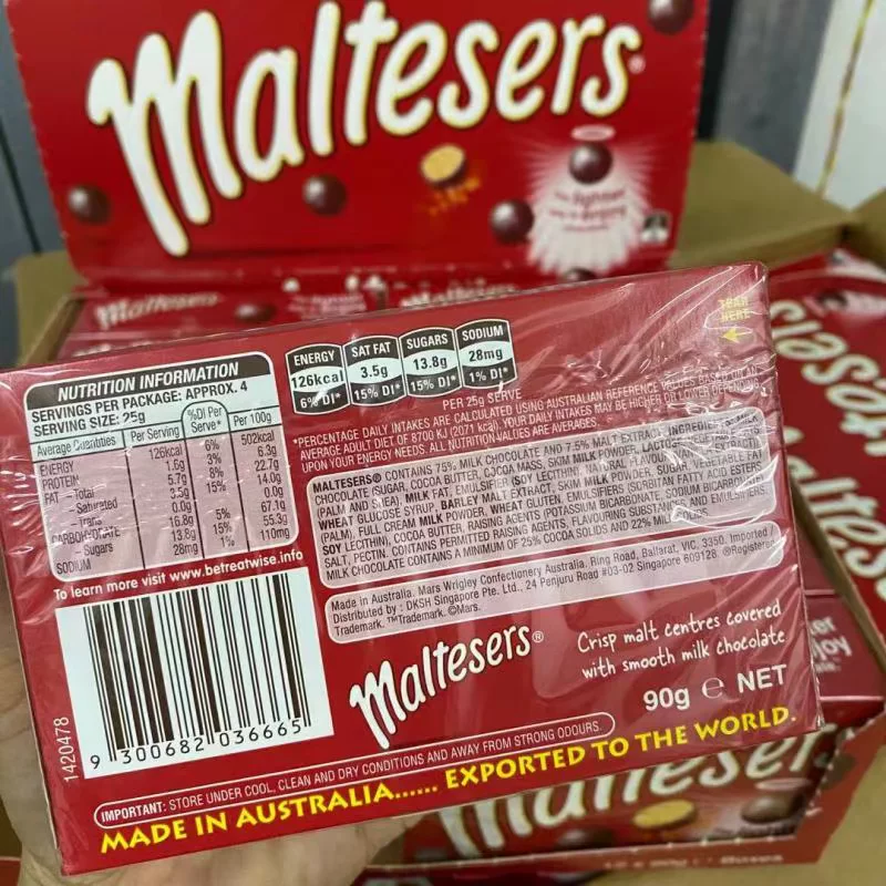 [Австралия Maltesers хрустящие молочные шоколадные шарики 90г*12 коробок]