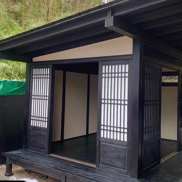 Japanese-Style Outdoor Courtyard Wooden House, Chinese-Style Villa, Homestay Garden House, Antique-Style Tea Room, Solid Wood Anti-Corrosion Wood Gazebo Japanese-Style Outdoor Courtyard Wooden House, Chinese-Style Villa, Homestay Garden House, Antique-Style Tea Room, Solid Wood Anti-Corrosion Wood Gazebo