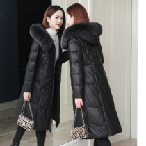 2021 Winter new Haining leather leather jacket down jacket womens long sheep leather fox fur coat