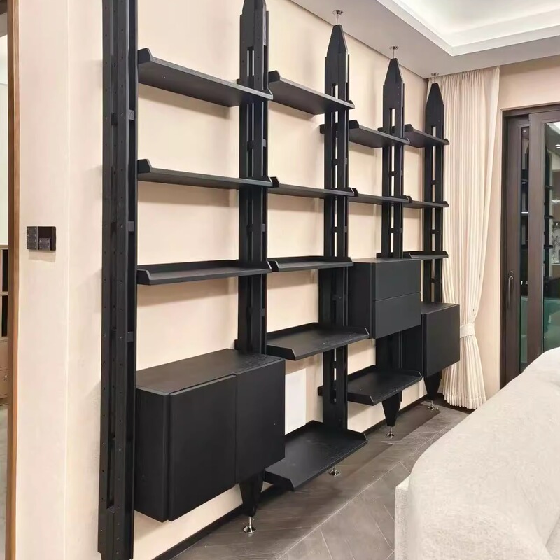 Cassina Minimalist Column Bookshelf Storage Display Light Luxury Floor Cabinet Bookcase Display Showcase