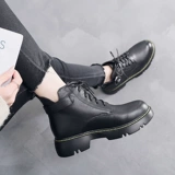 Martens, зимние женские повседневные трендовые утепленные короткие сапоги со шнурками на платформе, 2022