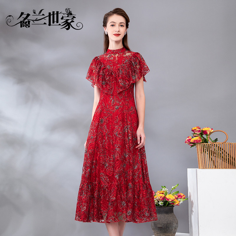 25年最新|名兰世家婚礼妈妈礼服碎花蕾丝连衣裙,优雅显瘦还能日常穿!-礼服-淘宝好物网