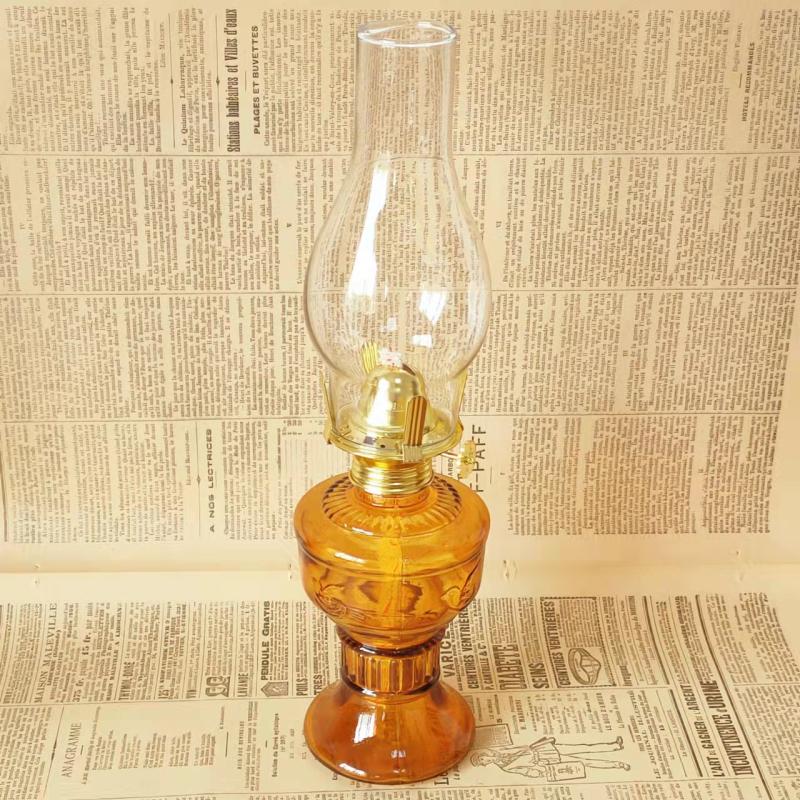 Nostalgia Old Shanghai Coal Oil Lamp Ghee Lamp Glass Lamp with wick lampshade New retro antique folk swing piece
