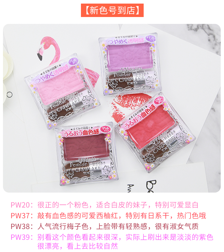 Nhật Bản CANMAKE / hoa đơn sắc Qiao Li má hồng PW38 màu mận tự nhiên stereo phấn má hồng phấn má hồng canmake