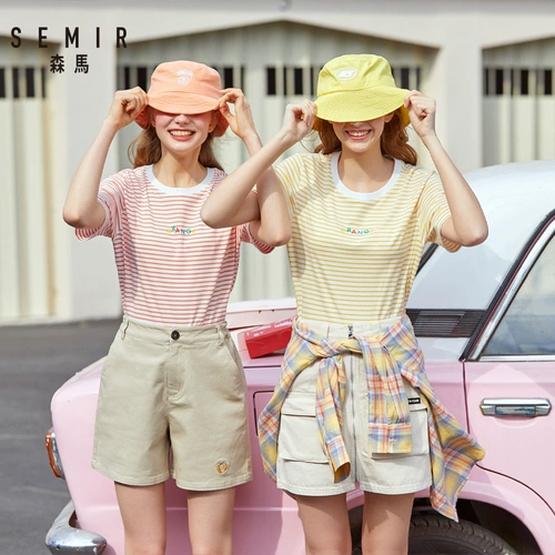 Semir, летняя желтая хлопковая футболка с коротким рукавом для школьников, сезон 2021, оверсайз, короткий рукав