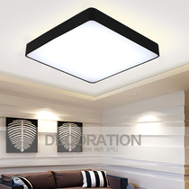 Nordic LED black and white flat ceiling lamp rectangular square living room lamp creative bedroom study lighting