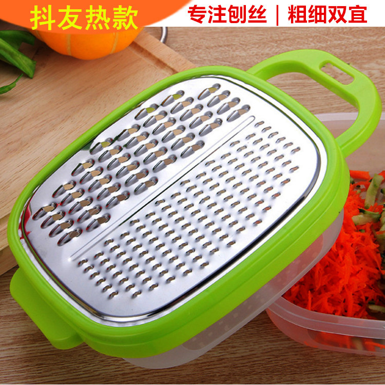 Versatile kitchen cut vegetable deity Carrot Silk Soil Bean Silk Cutter Scraping silk Home gouging machine with containing box