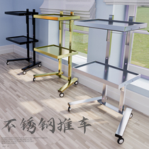 hair salon beauty hair stainless steel two layers of foldable tool car haircut haircut shop 3AM small cart ironing and dyeing barrow