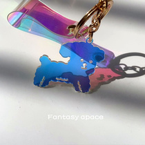 Korean creative cute dog acrylic keychain ornaments bag advanced sense cartoon animal pendant