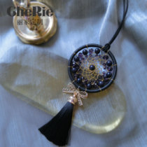 (Xiao Lijia) Original light luxury car hanging blue sand stone catcher dream net rearview mirror car pendant safe hanging decoration gift