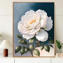 Printed DMC cross-stitch kit self-embroidery for living room bedroom dining room entrance hall vertical version simple and modern camellia 2