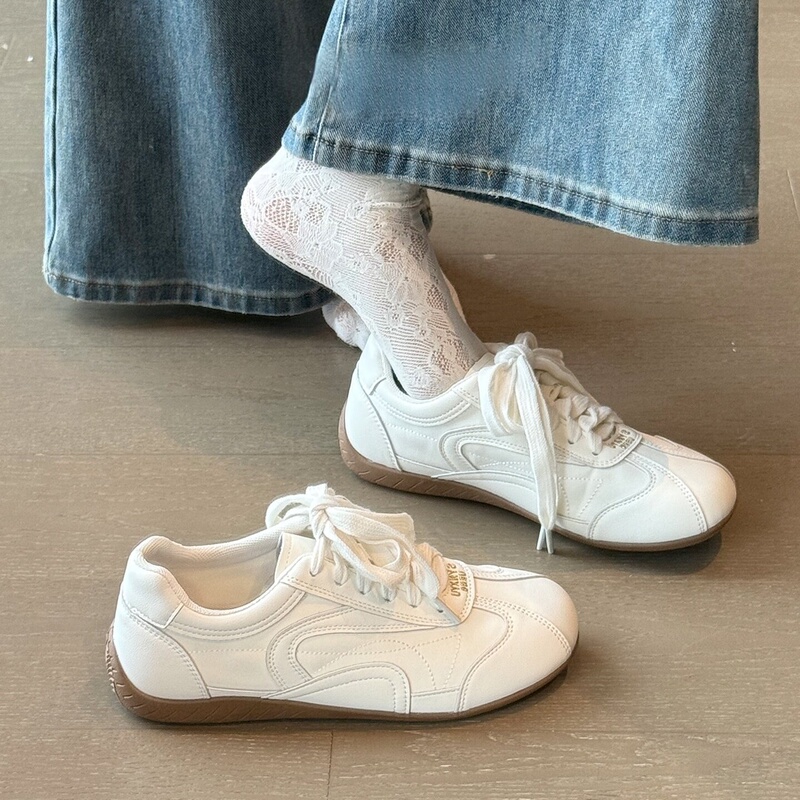 British Thick-Soled Ballet Training Shoes for Women, Autumn 2026 New Popular Versatile Casual Sports White Sneakers British Thick-Soled Ballet Training Shoes for Women, Autumn 2026 New Popular Versatile Casual Sports White Sneakers